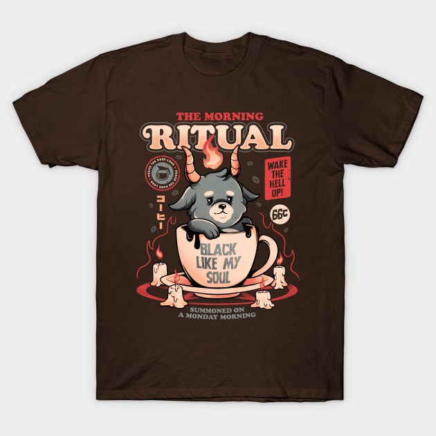 The Morning Ritual - Cute Baphomet Coffee Gift T-Shirt by eduely